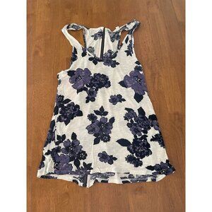 Silence + Noise Anthropologie Soft Zipper Racer Back Top Womens S Blue & Purple